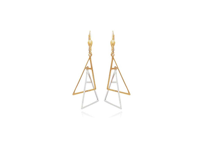 Two Tone Plated | Trilogy Collection Earrings